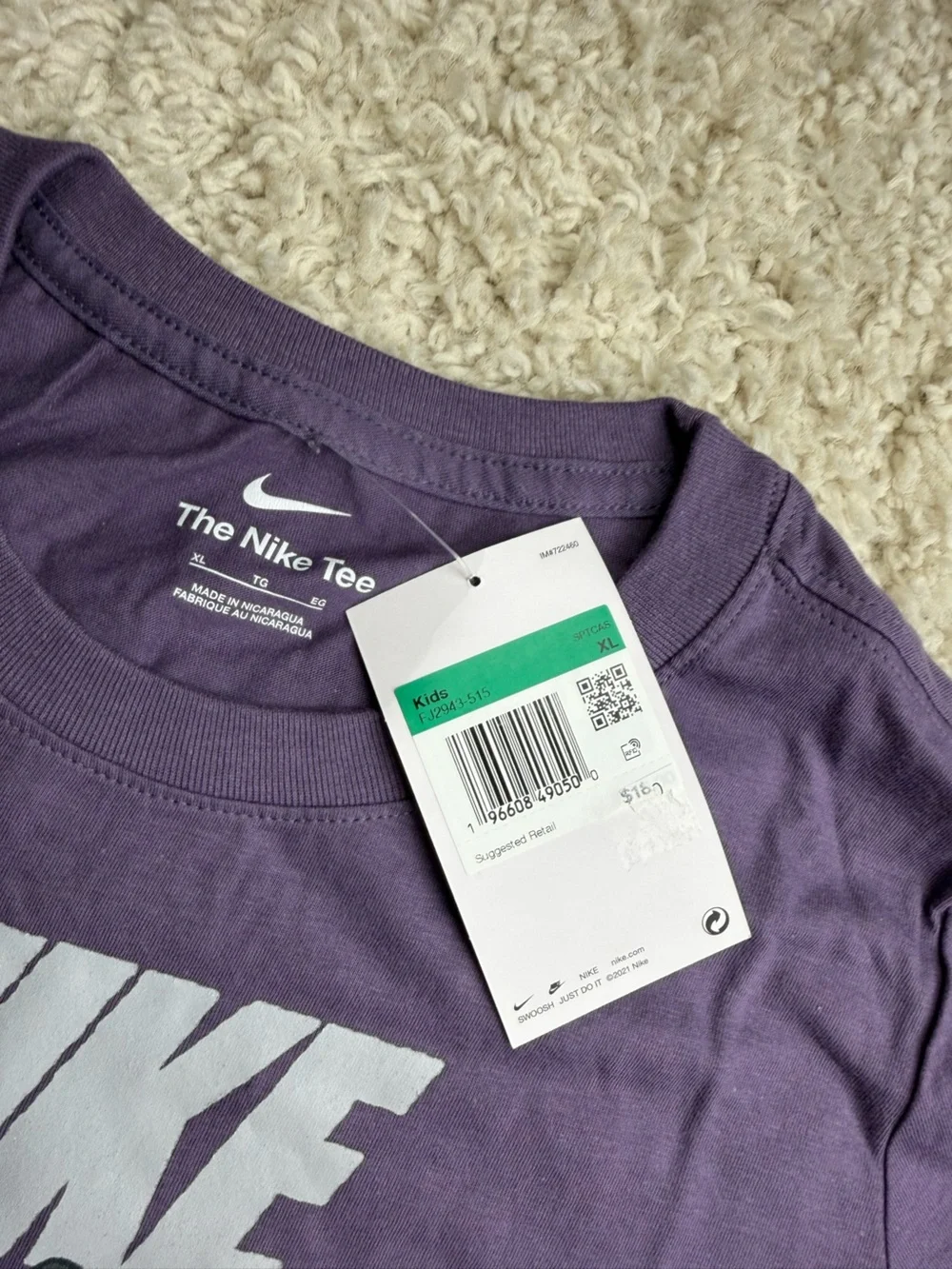 Kids XL Nike Purple Graphic Tee NWT